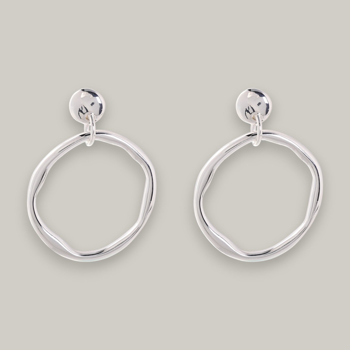 Merx - Shimmer Silver Hoop Earrings