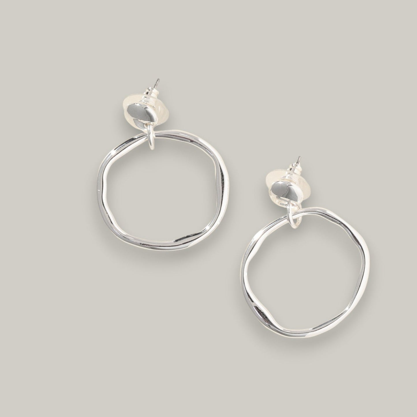 Merx - Shimmer Silver Hoop Earrings
