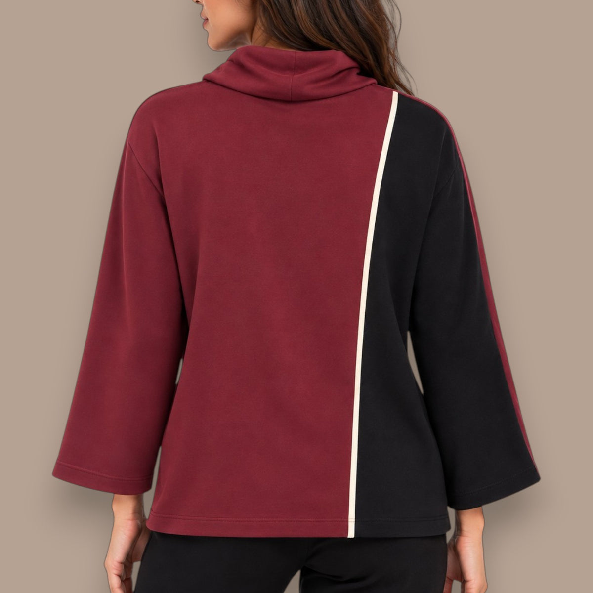 Pure - Colour Block Cowl Neck Top