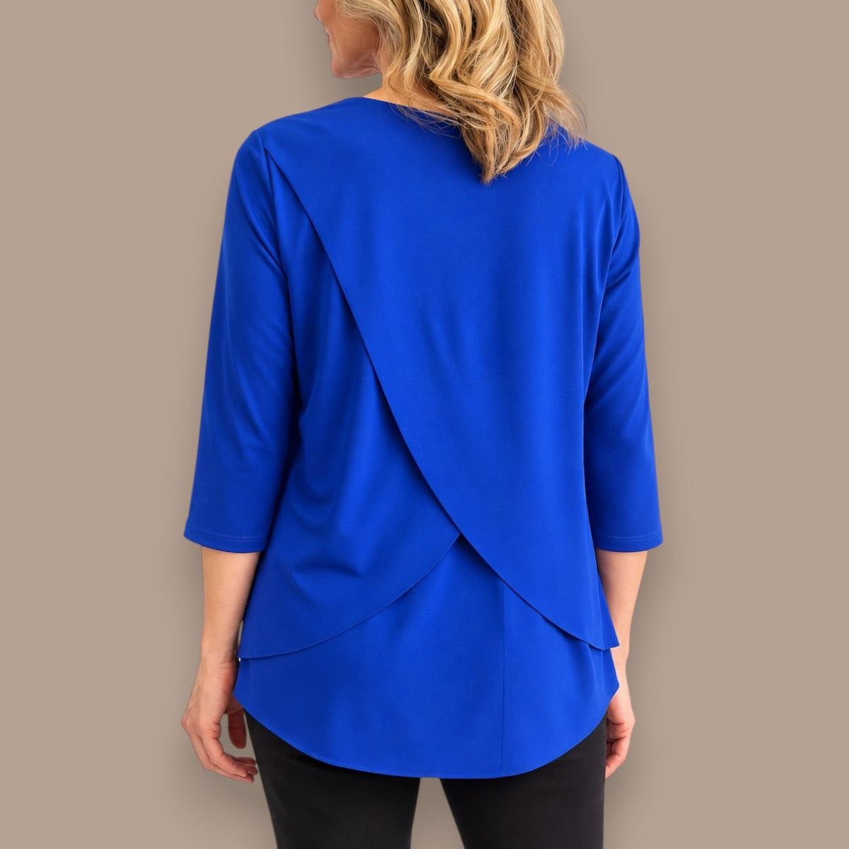 Soft Works - Layered Hem Three-Quarter Sleeve Top