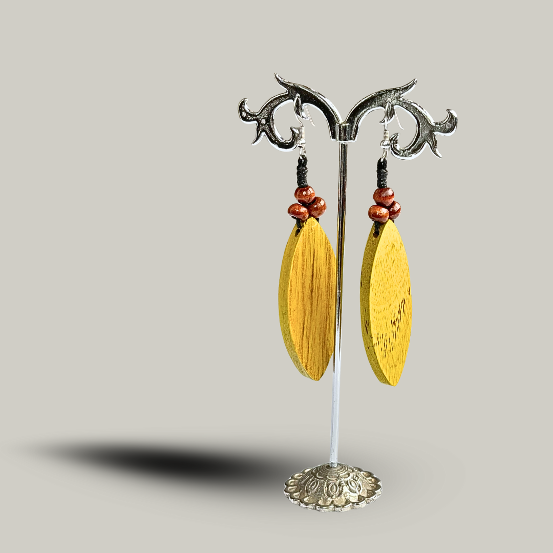 Suzie Blue - Flat Wooden Earrings
