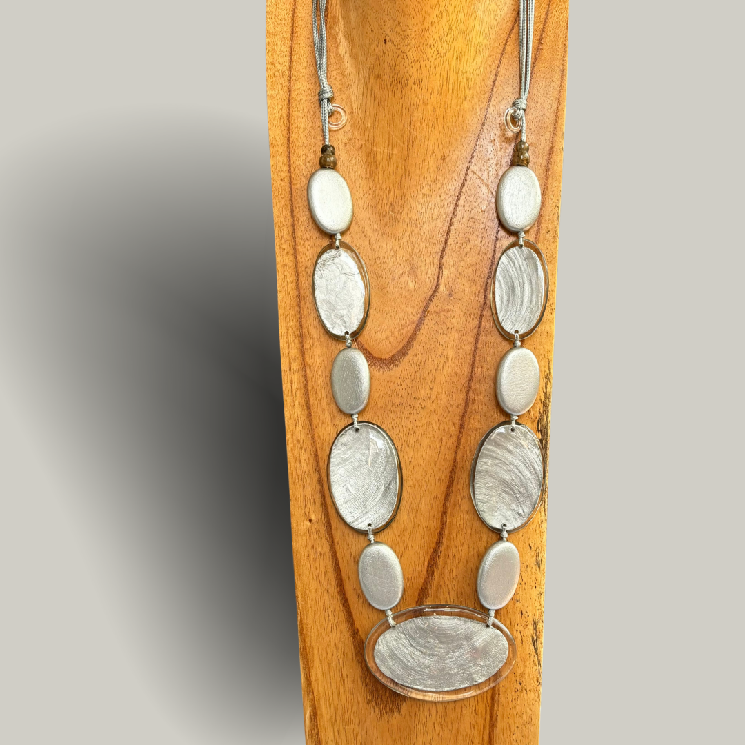 Audrey's - Flat Oval Beaded Necklace
