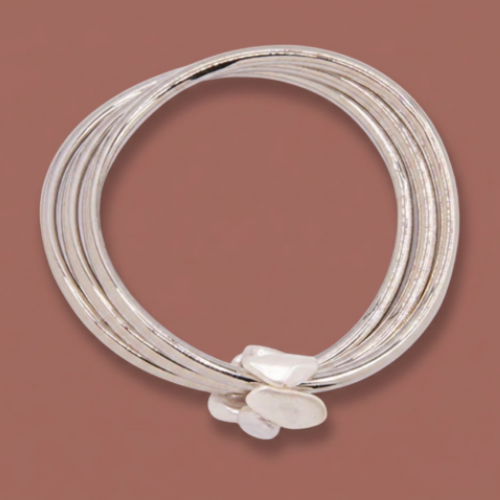 Audrey's - Pearl Accent Multi-Row Rigid Bracelet