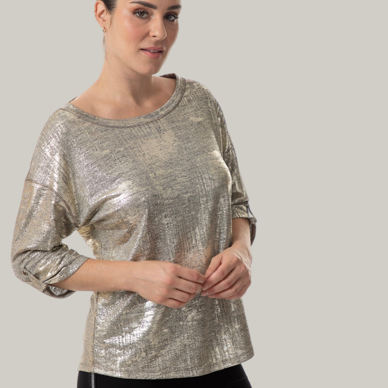 Bali - 3/4 Sleeve Glitter Top