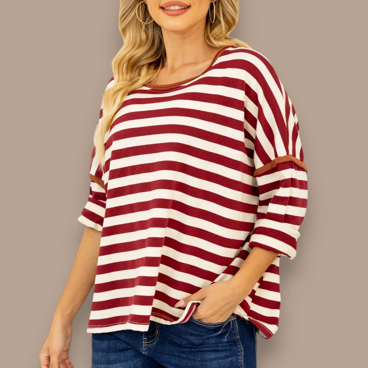 Orange Fashion Village - Linear Lane Pullover