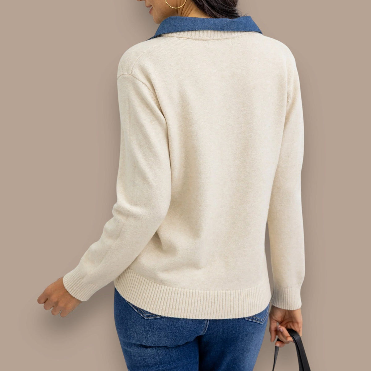 Orange Fashion Village - Willow's Denim-Knit Sweater