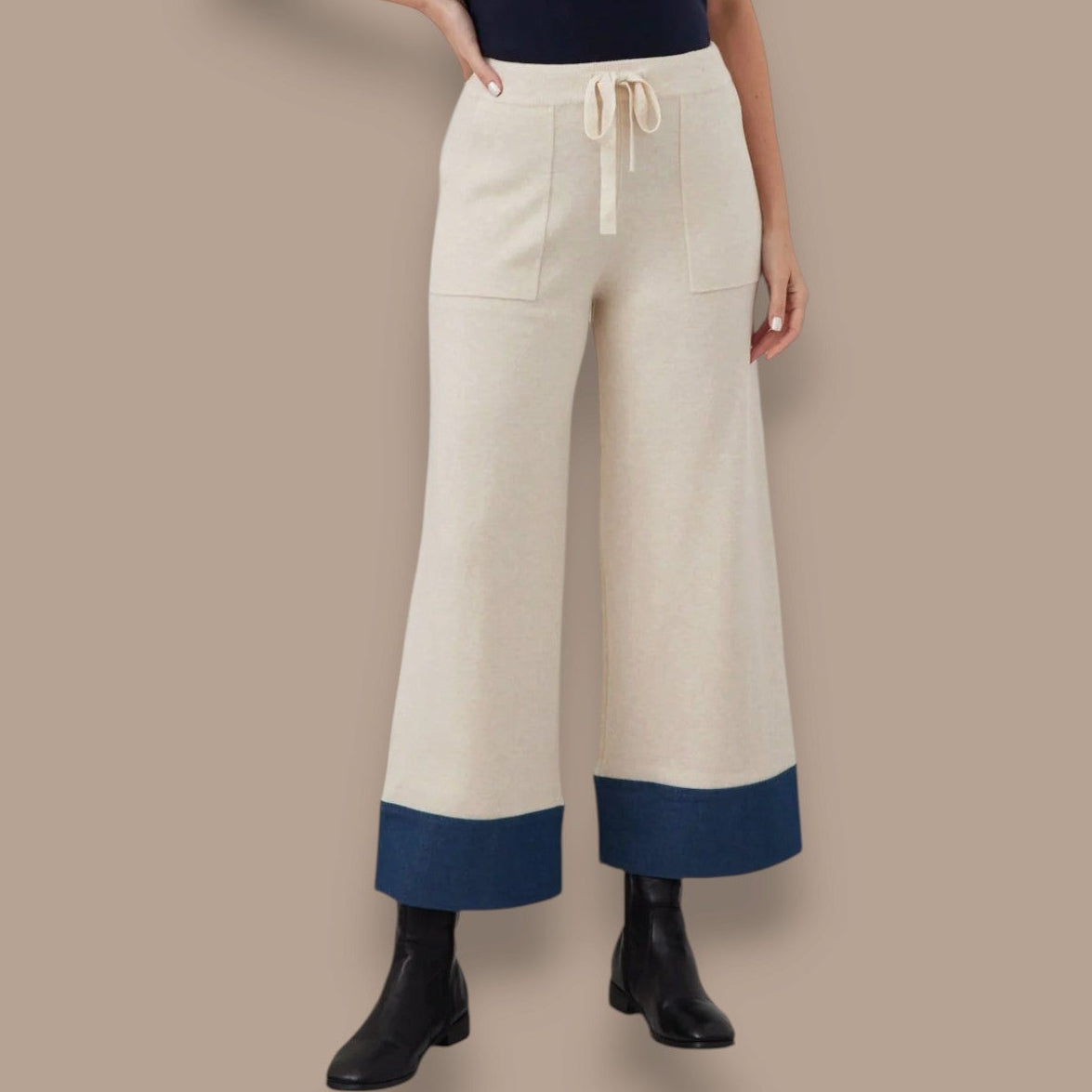 Orange Fashion Village - Willow's Denim-Knit Pants