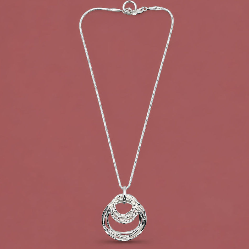 Audrey's - Silver Multi-Circle Pendant Necklace