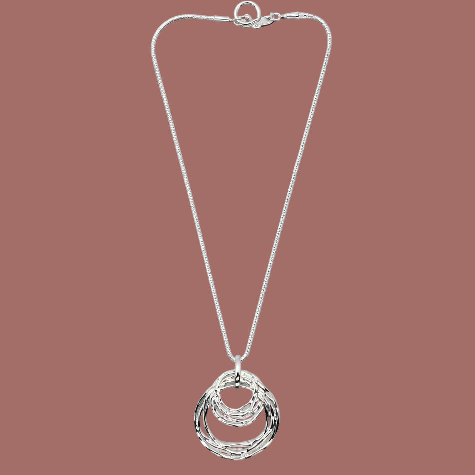 Audrey's - Silver Multi-Circle Pendant Necklace