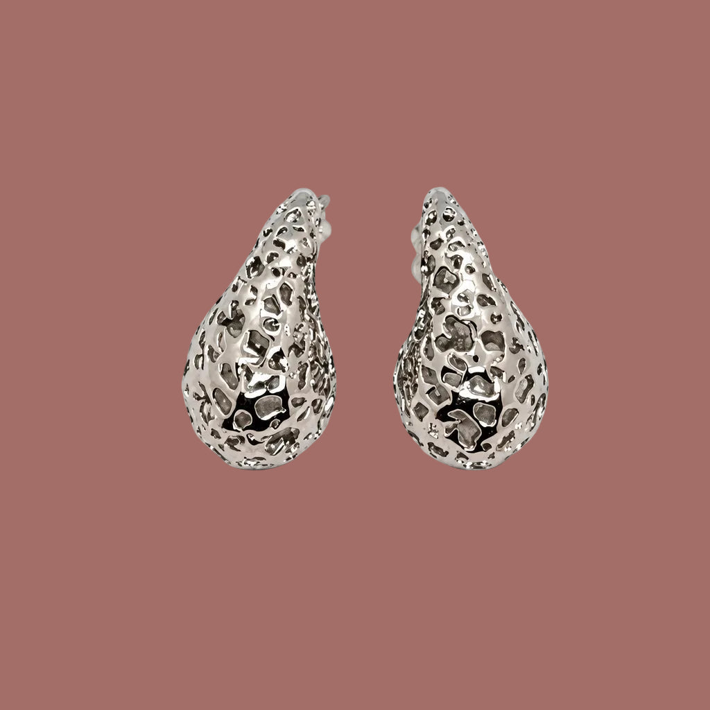 Jacqueline Kent - Ornate Metallic Tear Drop Earrings
