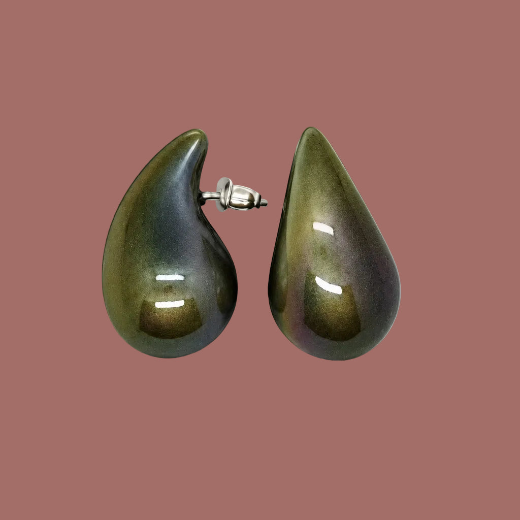 Jacqueline Kent - Duo-Chrome Grey Teardrop Earrings
