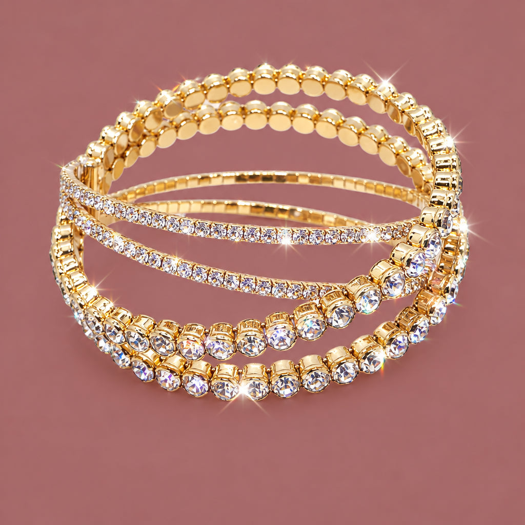 Audrey's - Bezel Cut Crystal Cuff Bracelet