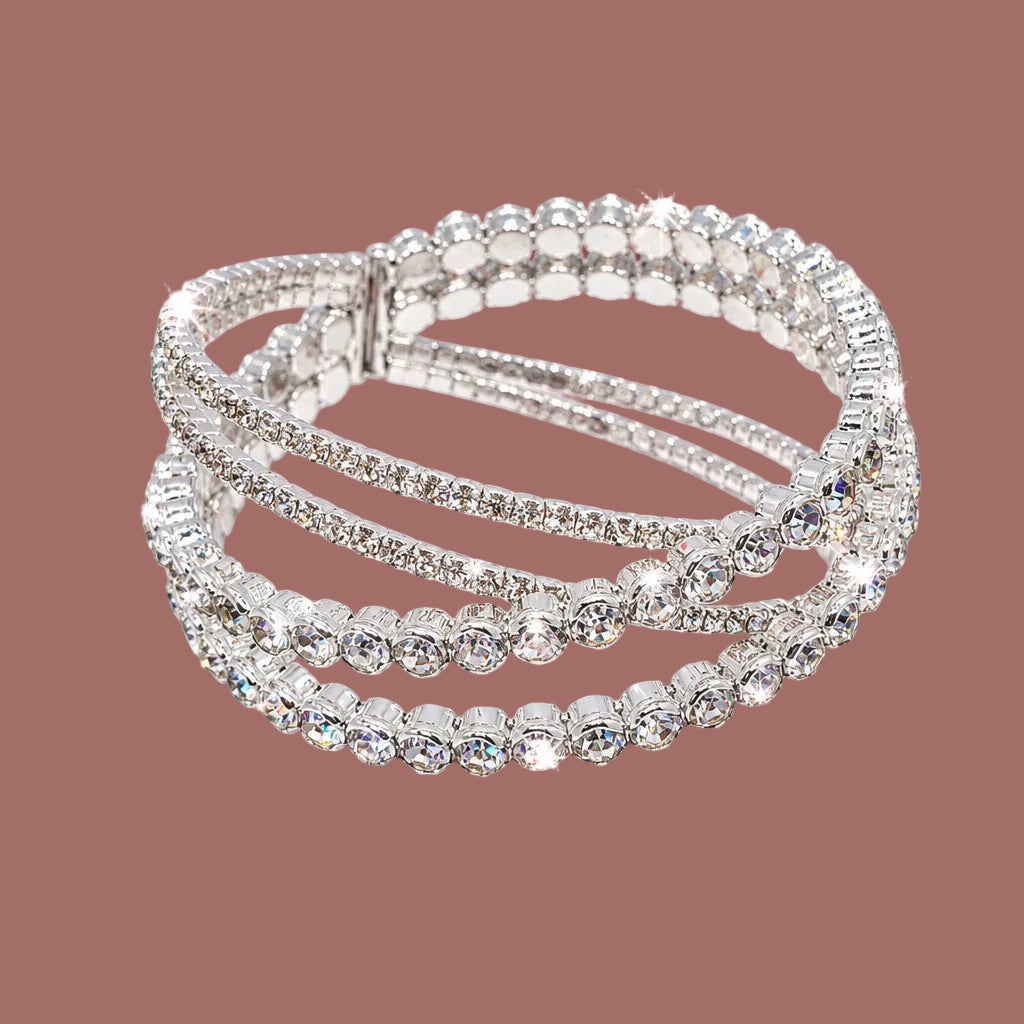 Audrey's - Bezel Cut Crystal Cuff Bracelet