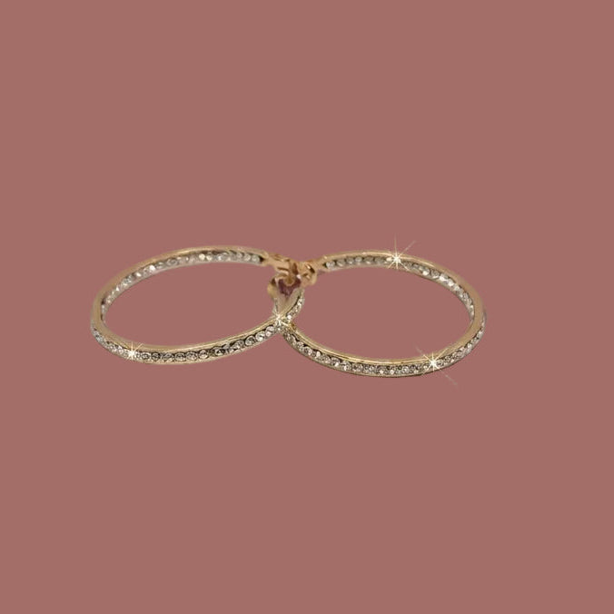 Jacqueline Kent - Round Crystal Hoop Earring
