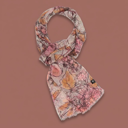 Fraas - Hand-Drawn Fruit Print Lightweight Scarf