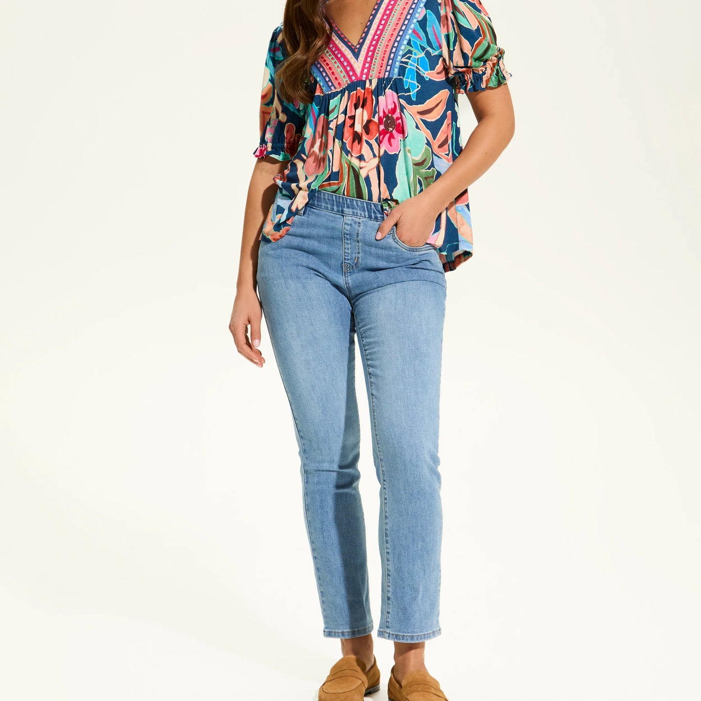 FDJ - Pull-On Straight Leg Ankle Jeans