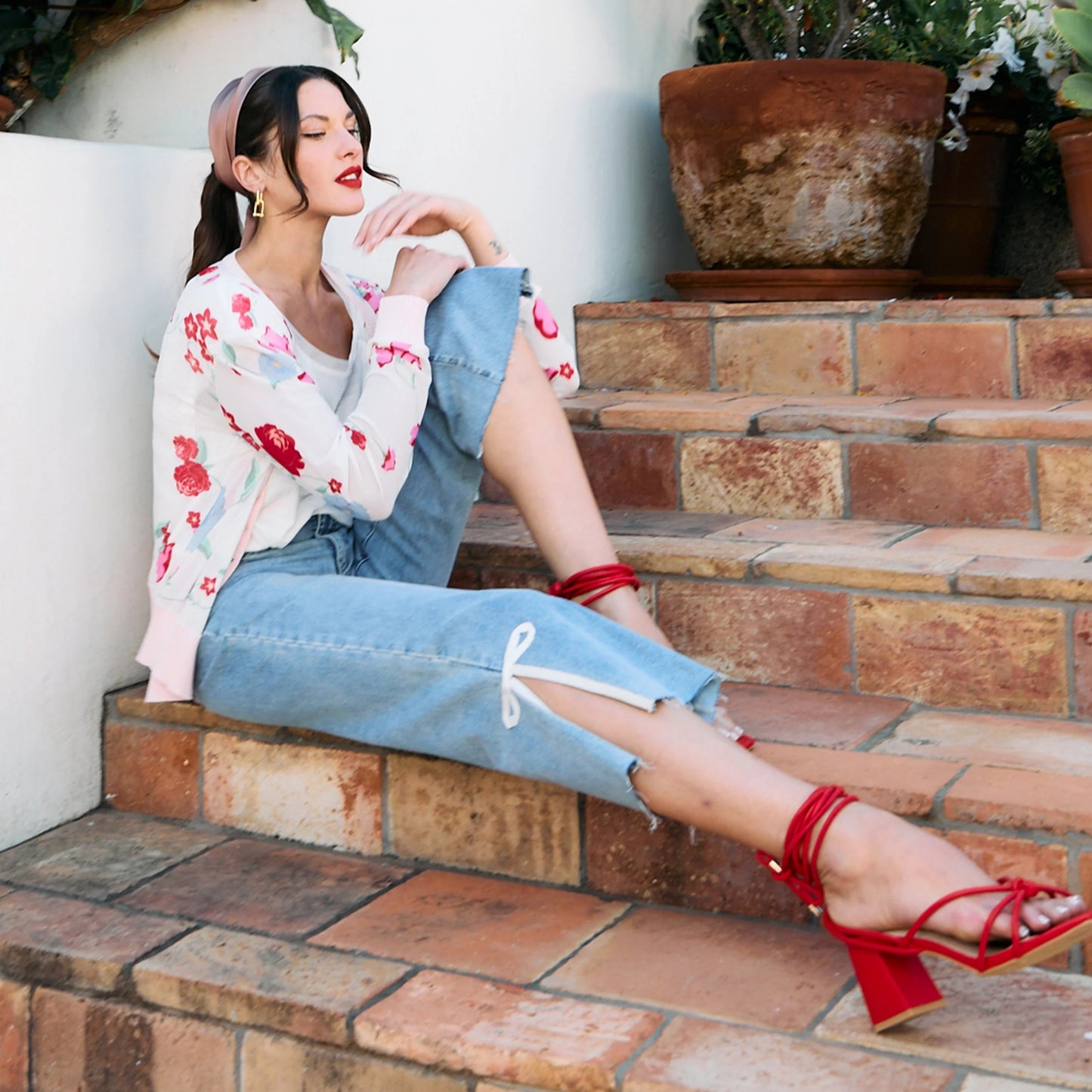FDJ - Olivia Wide Ankle Jeans With Bow Detail