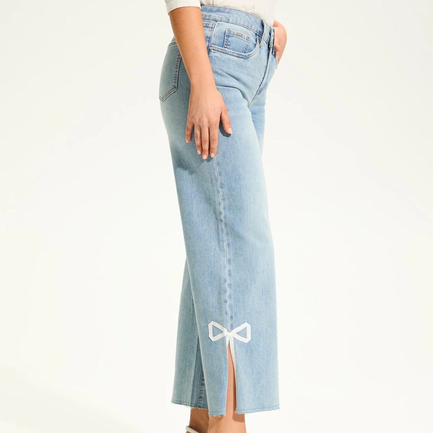 FDJ - Olivia Wide Ankle Jeans With Bow Detail