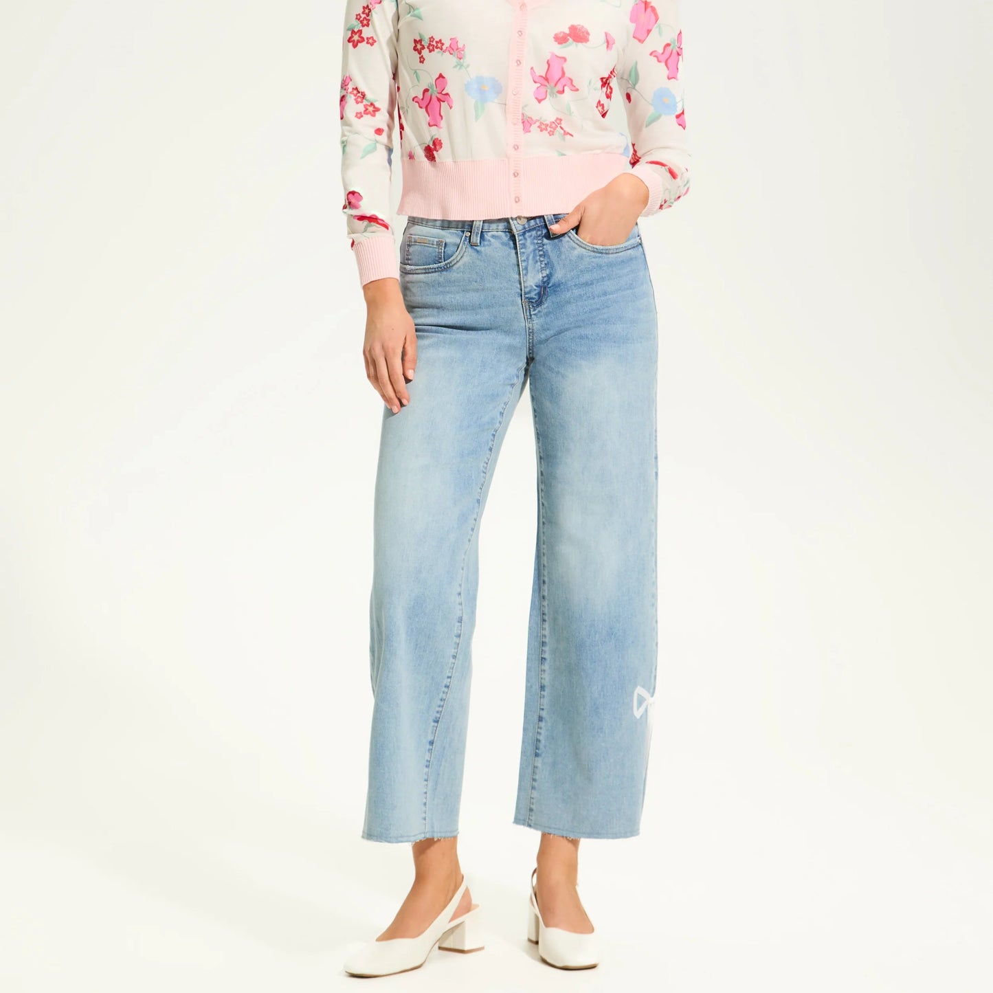 FDJ - Olivia Wide Ankle Jeans With Bow Detail