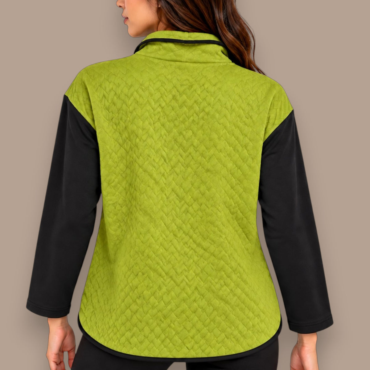 Pure - Quilted Colour Block Cowl Neck Top