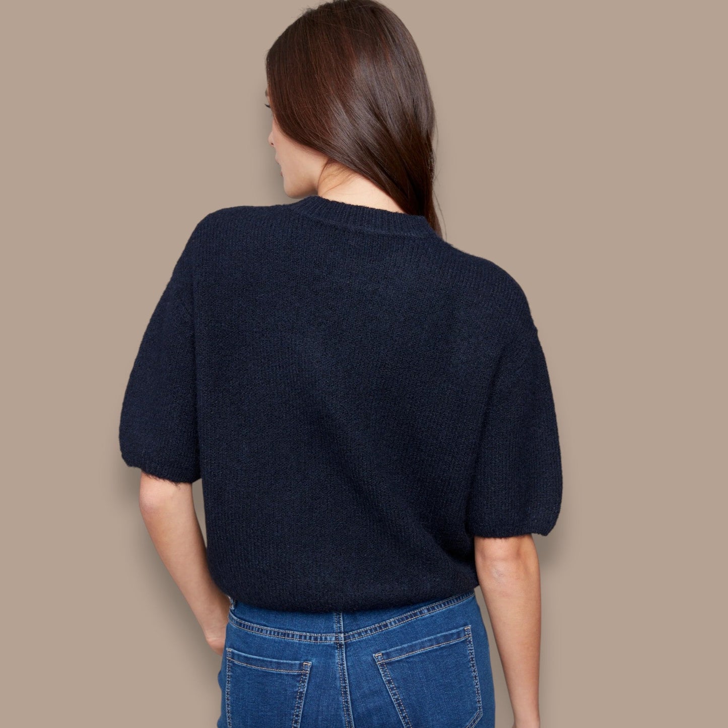 Charlie B - Elbow Sleeve Balloon Shape Sweater