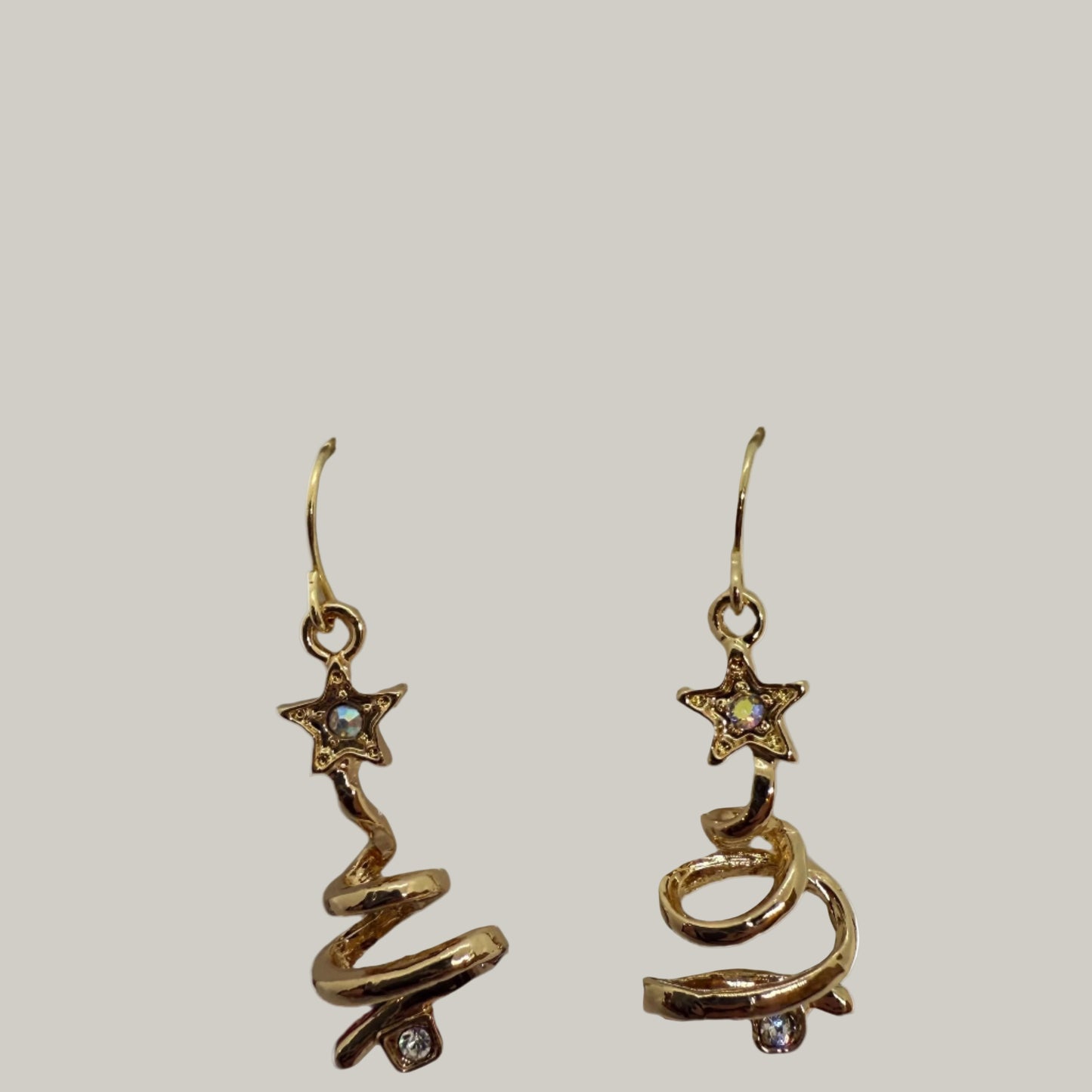 Audrey's - Christmas Tree Dangle Earrings With Crystals