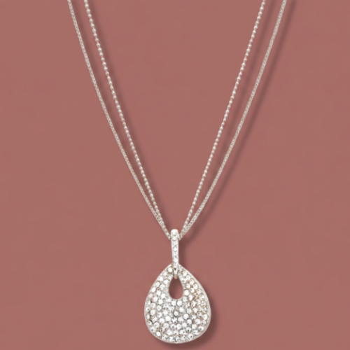 Audrey's - Crystal Cascade Teardrop Necklace
