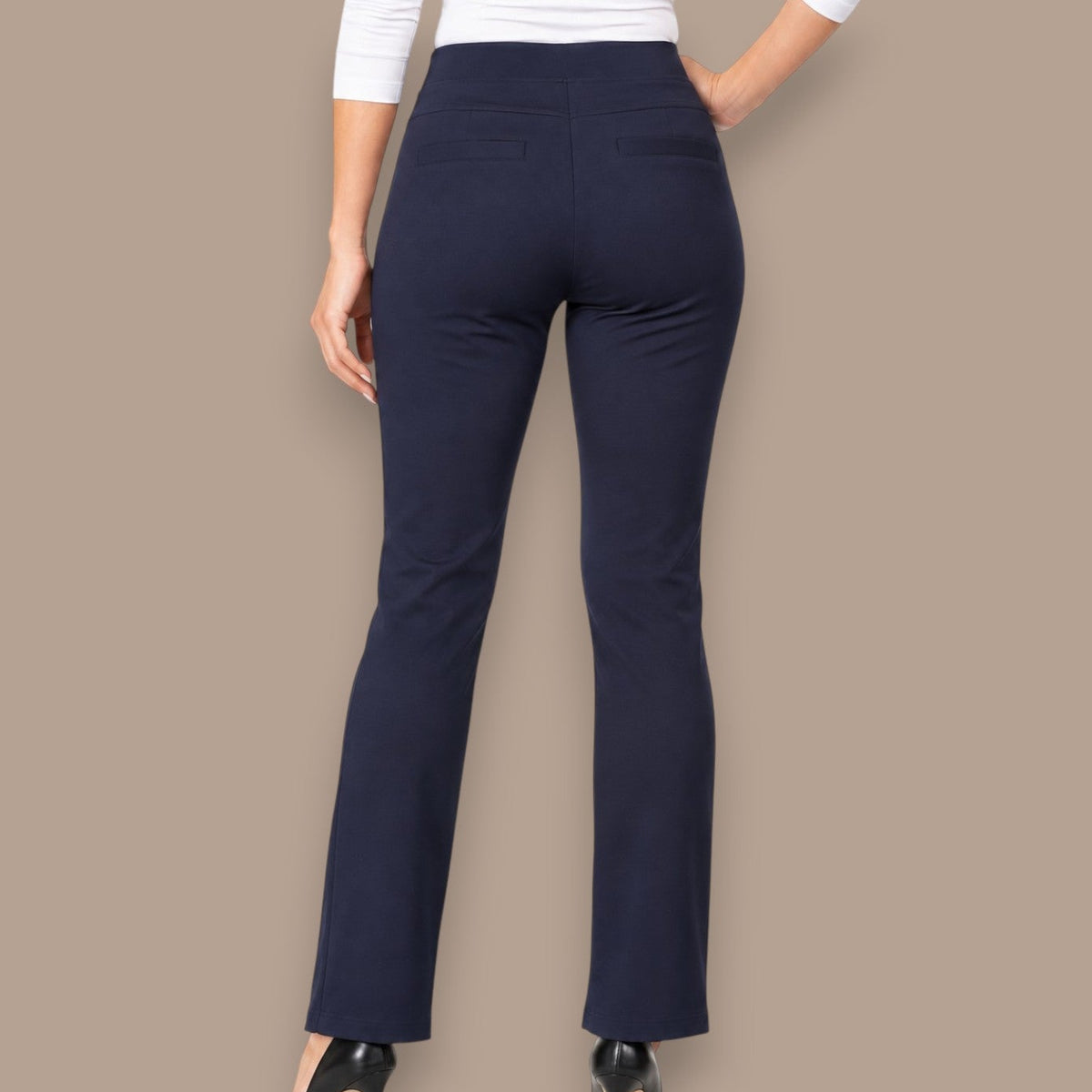Minkas - Pull-On Pants with Zigzag Embellishments
