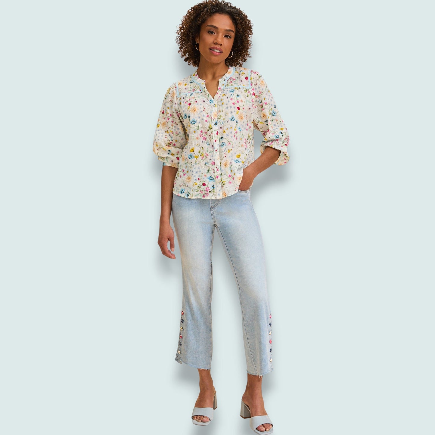FDJ - Embellished Side Detail Crop Jean