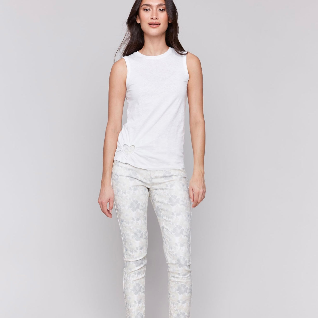 Charlie B - Cotton Tank Top With Cut Out