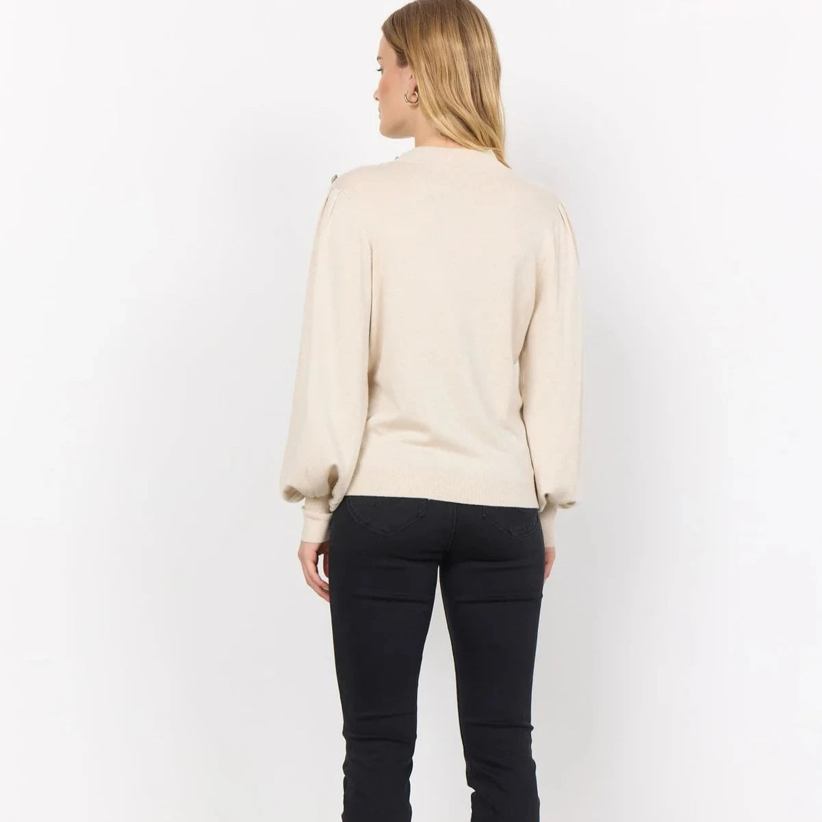 Soya Concept - Sweater With Bling Button Detail
