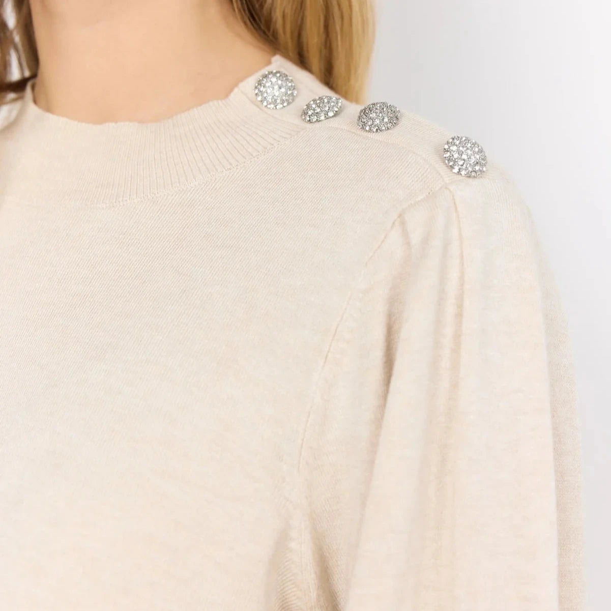 Soya Concept - Sweater With Bling Button Detail