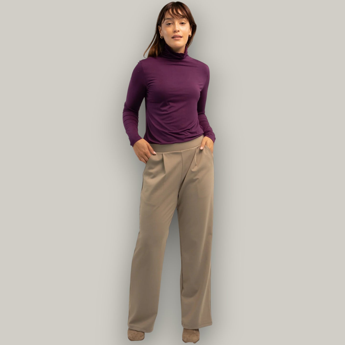 Terrera - Dalya Funnel-Neck Bamboo Long Sleeve Top