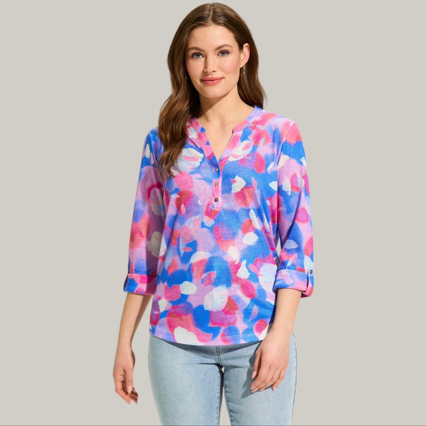 FDJ - 3/4 Sleeve Henley Top