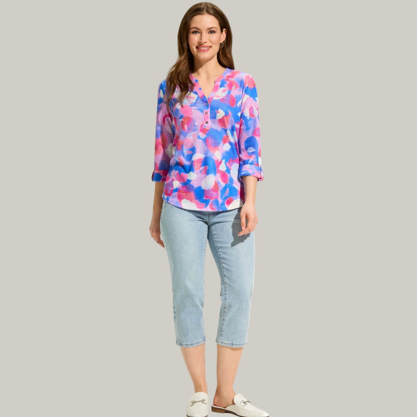 FDJ - 3/4 Sleeve Henley Top