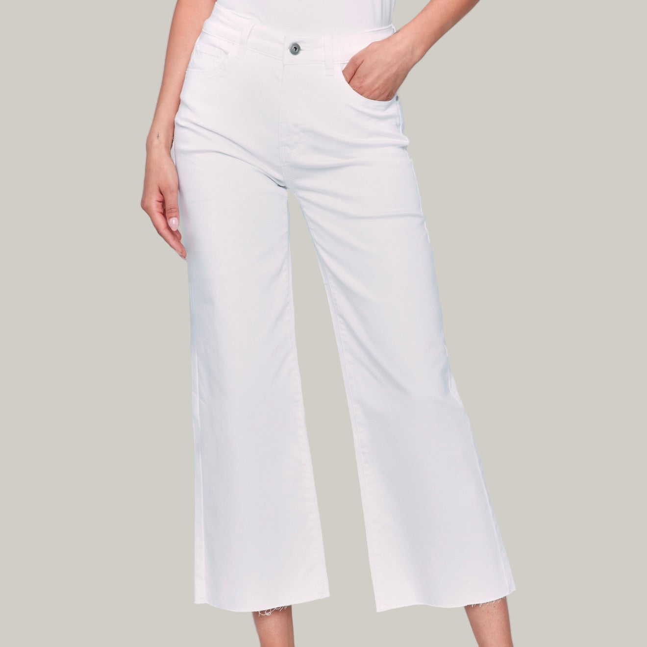 Charlie B - Flared Pants With Raw Edge