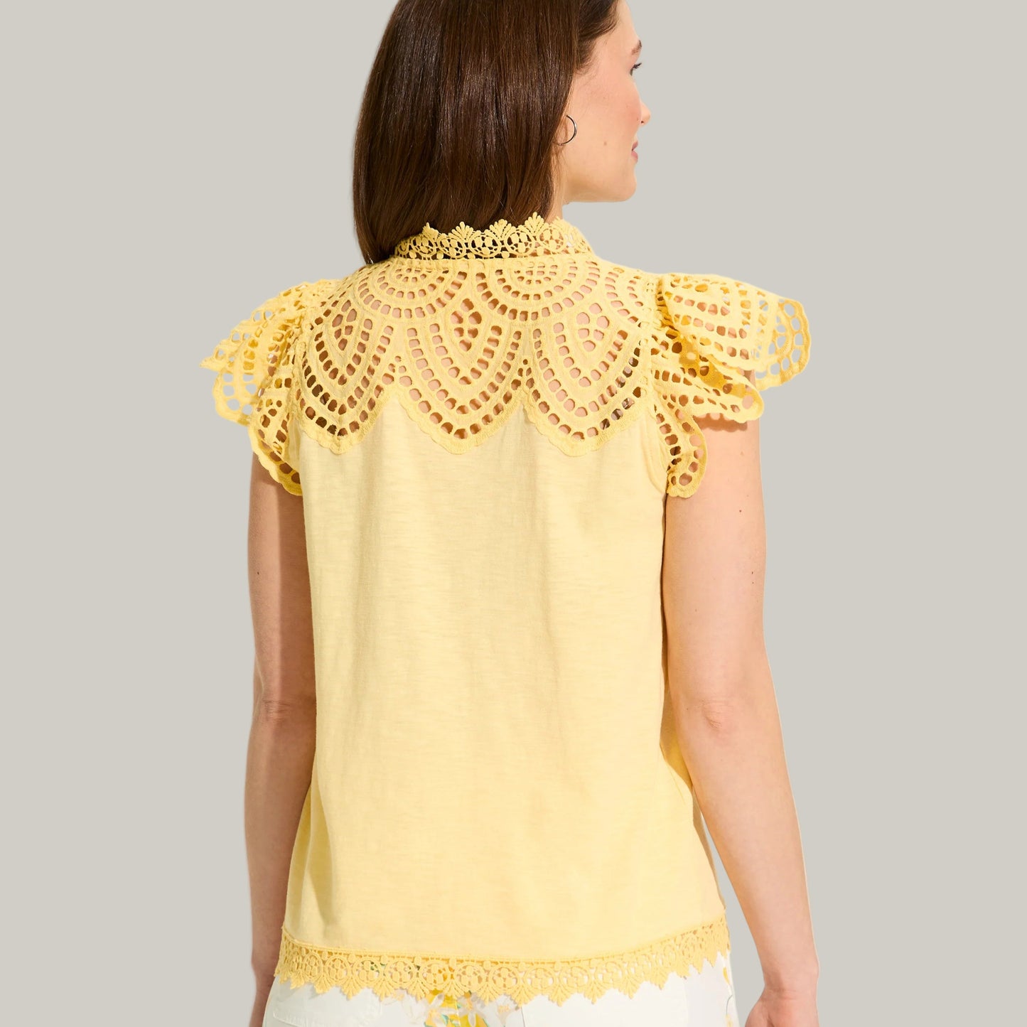 FDJ - Flutter Sleeve Eyelet Top
