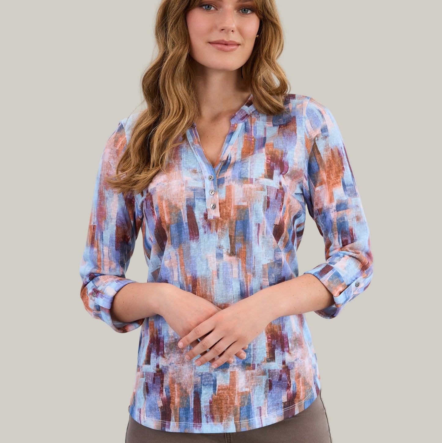 FDJ - Abstract Print Henley Top