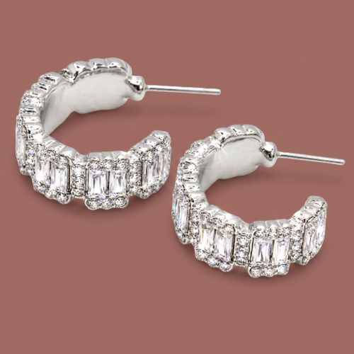 Audrey's - Crystal Edge Hoop Earrings