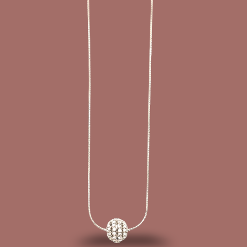 Audrey's - Crystal Pavé Sphere Pendant Necklace