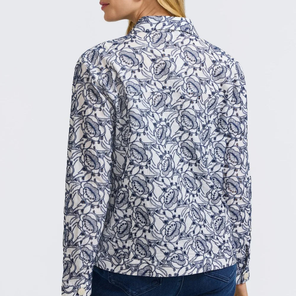 Foxcroft - Thelma Allover Eyelet Long Sleeve Jacket