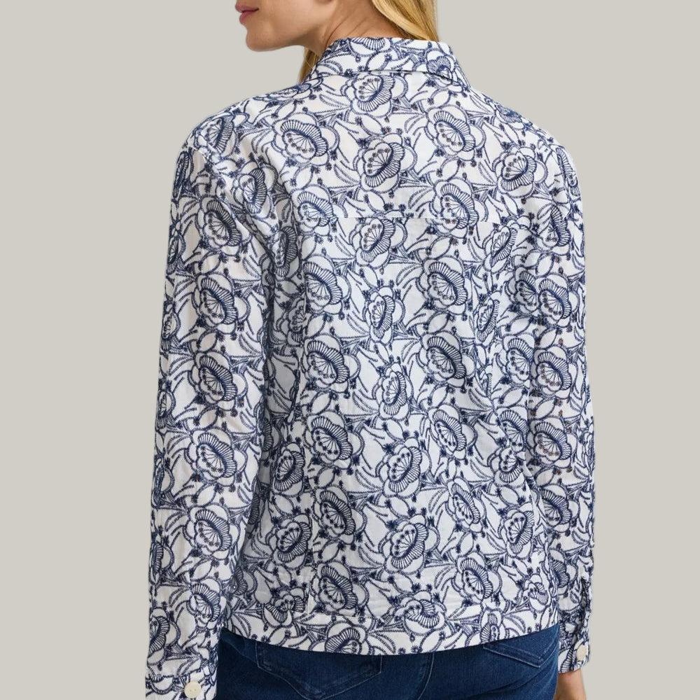 Foxcroft - Thelma Allover Eyelet Long Sleeve Jacket