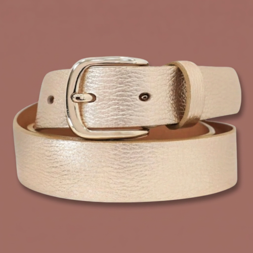 Medike Landes - Italian Leather Belt With Metallic Effect