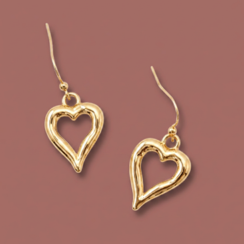 Audrey's - Open Heart Drop Earrings