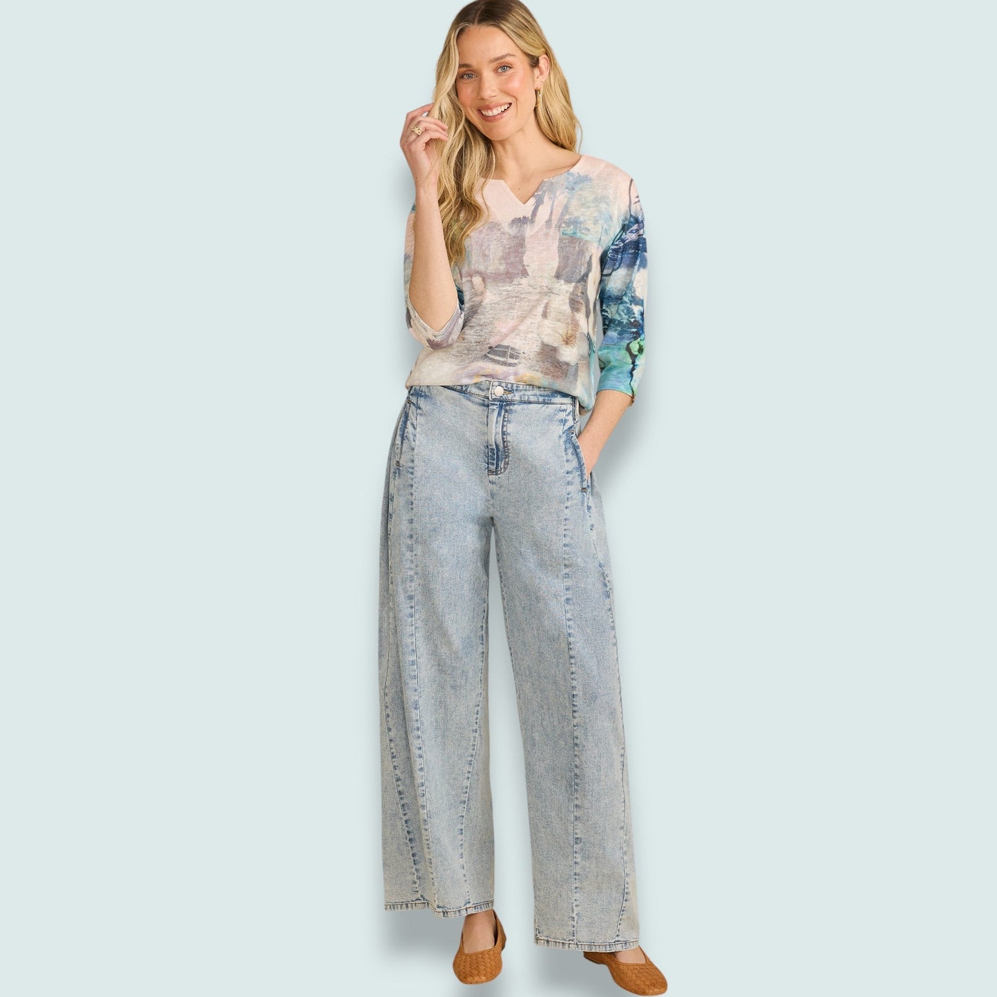 FDJ - Light Wash Wide Leg Jean