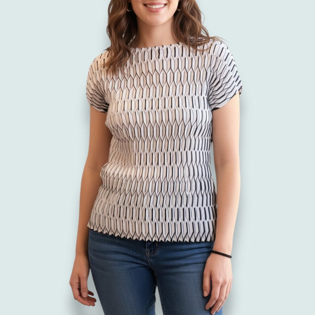 Picadilly - Printed Pleated Top