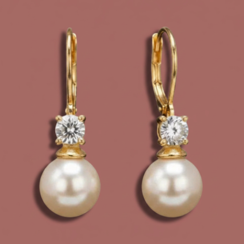 Audrey's - Pearl & Crystal Drop Earrings