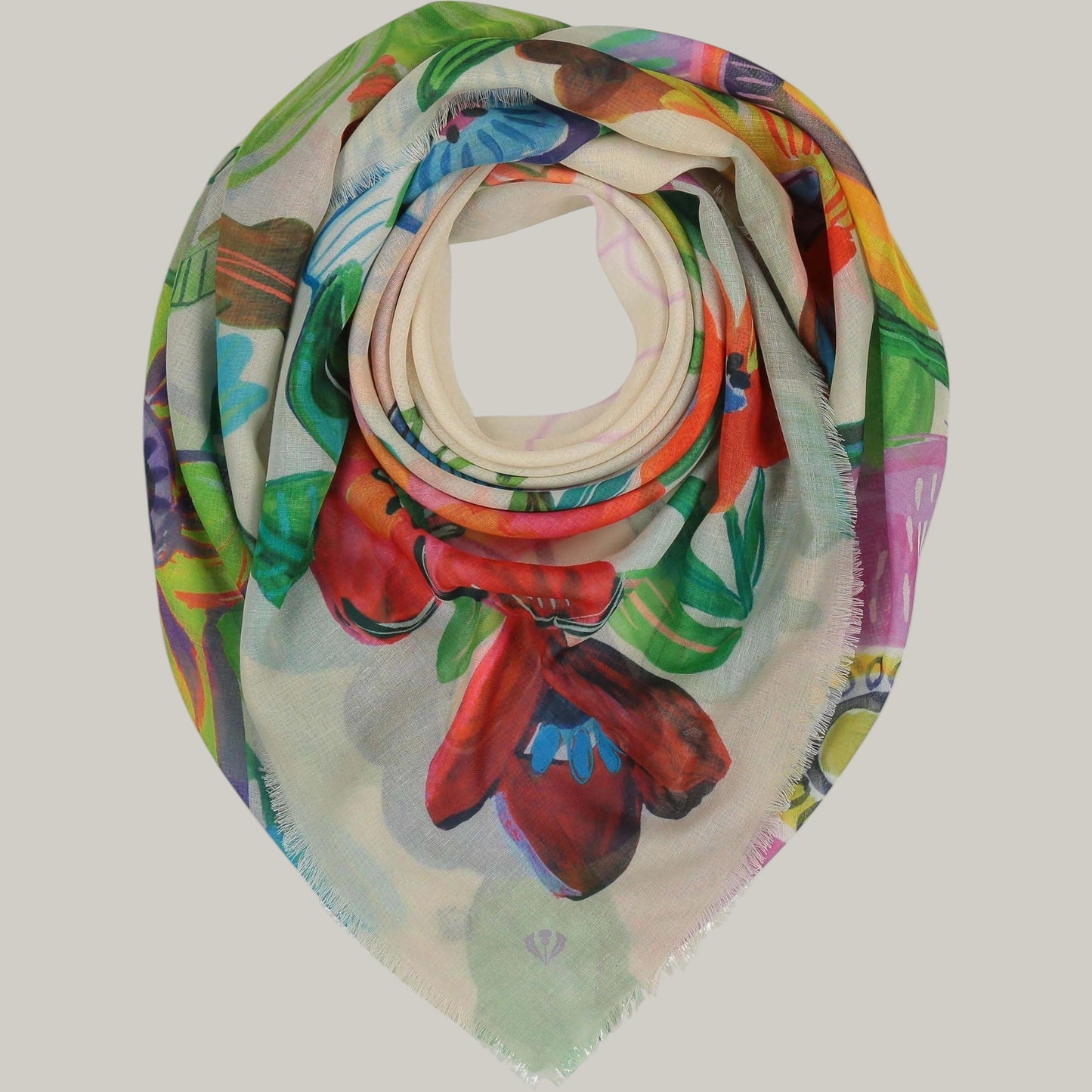 Fraas - Painted Flowers Square Scarf