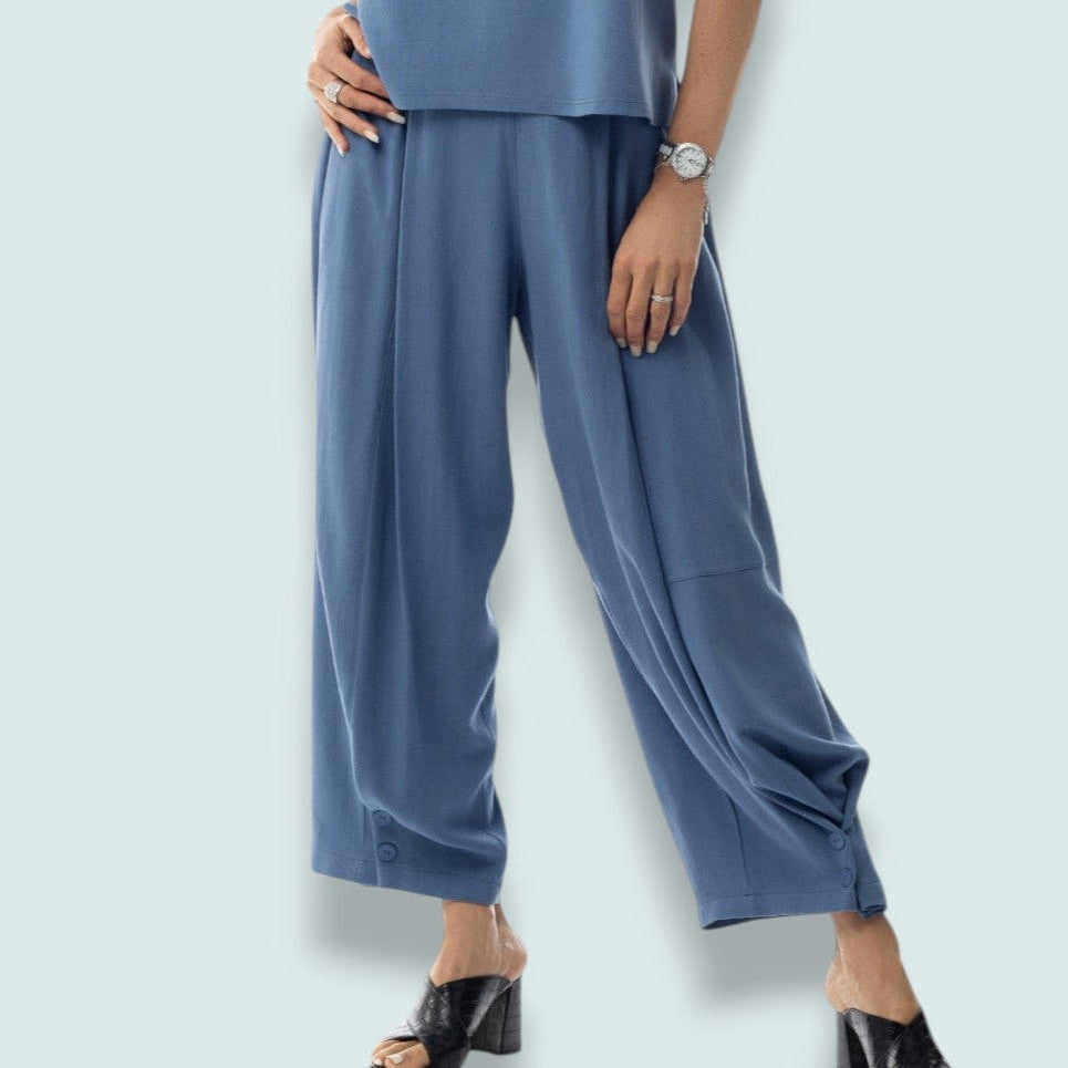 Pure - Soft Drape Button Detail Relaxed Pant