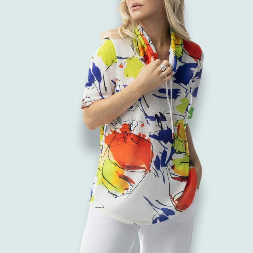 Pure - Abstract Expression Cowl Neck Top